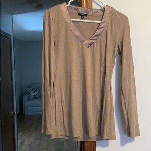 Tan long sleeve blouse